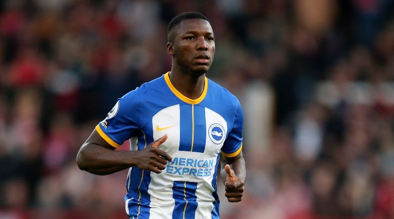 Brighton midfielder Moises Caicedo in action against Nottingham Forest in April 2023.