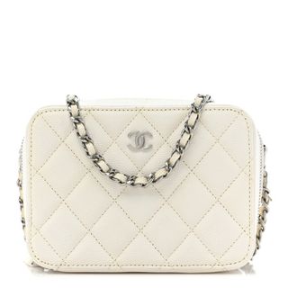Chanel Caviar Quilted Camera Bag White