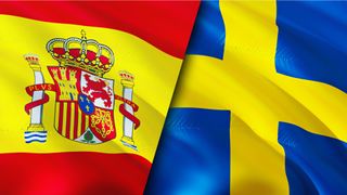 Flags of Spain and Sweden