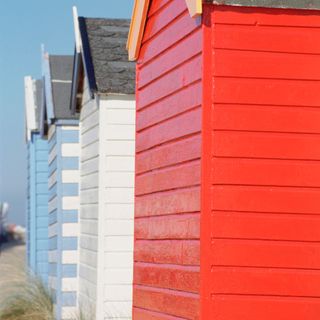 red white blue glossy colour shed