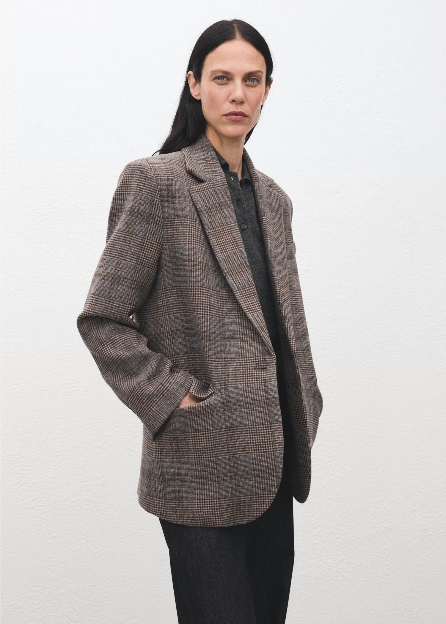 Wool Check Blazer - Women | Mango United Kingdom