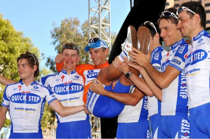 The Quickstep team toast Allan Davis' 2009 overall win