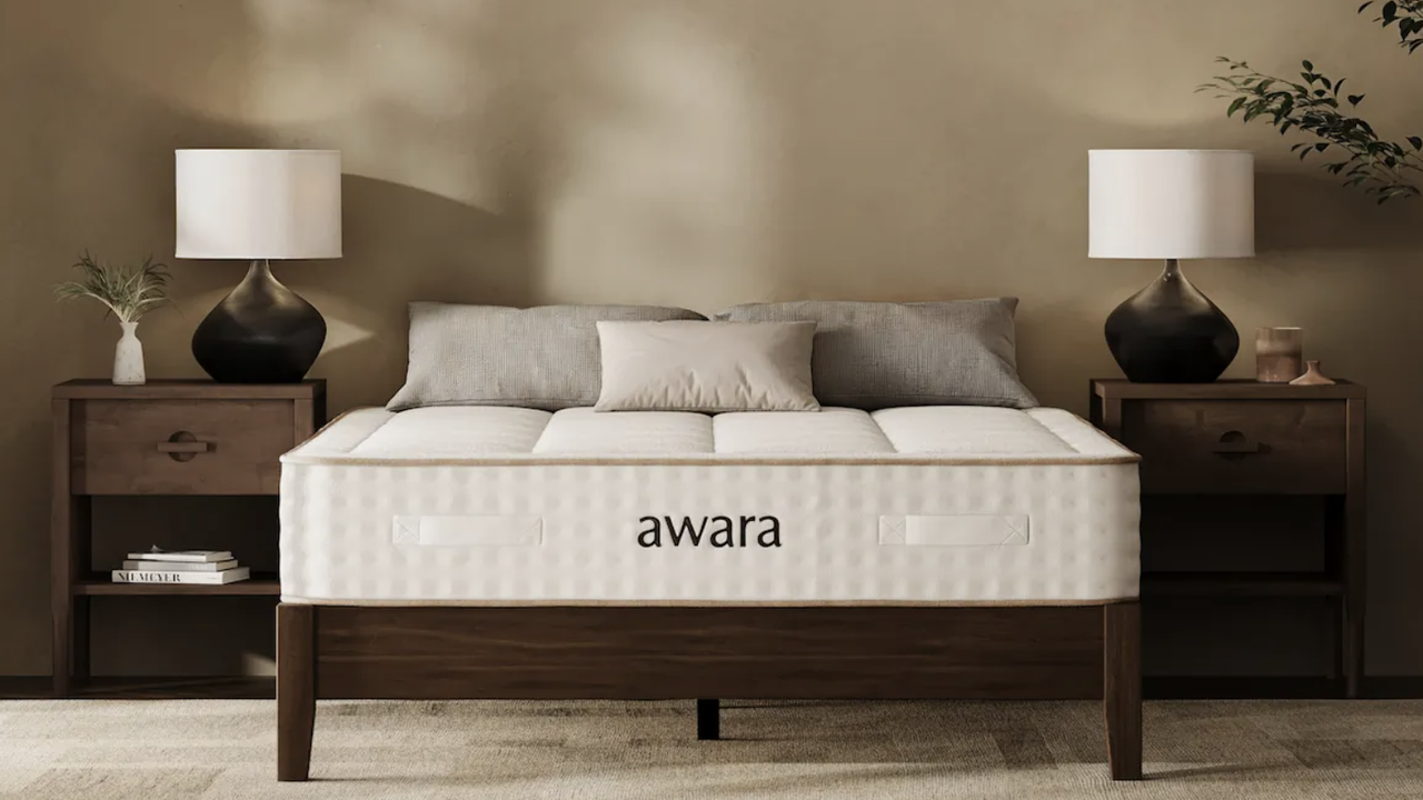 Lifestyle image of the Awara Classic Hybrid Mattress in a bedroom