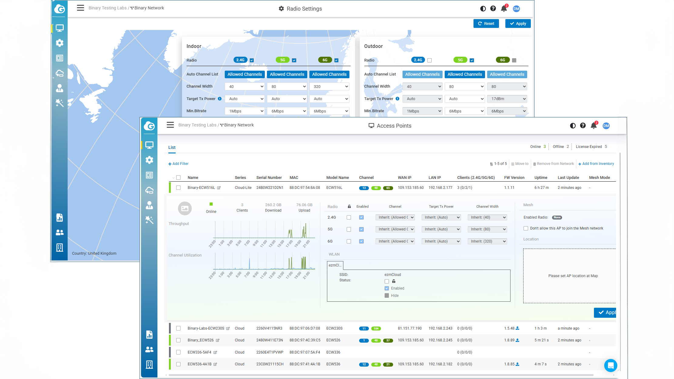 A screenshot of the EnGenius EXW516L dashboard