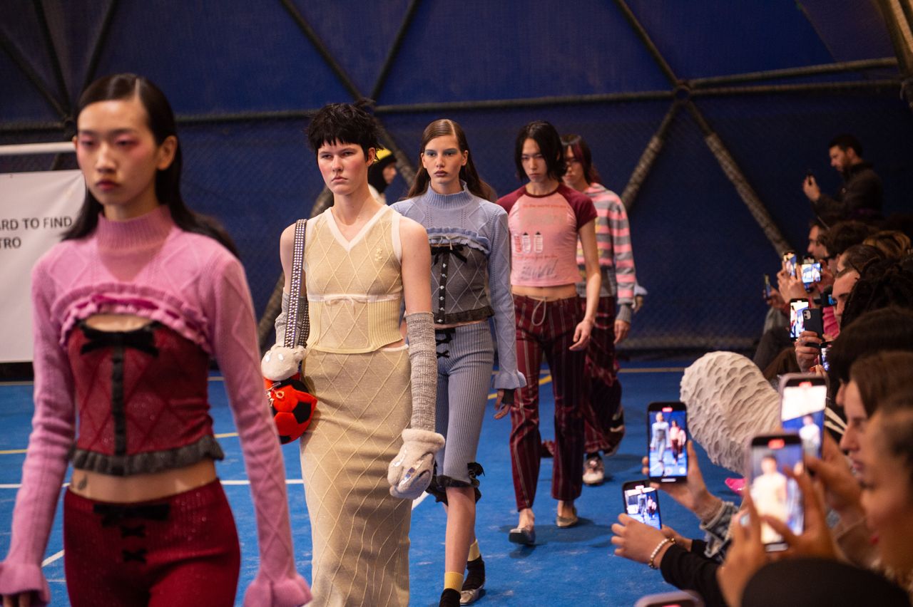 Runway finale of Cormio, one of the winners of the Camera Nazionale della Moda Italiana grant recipients