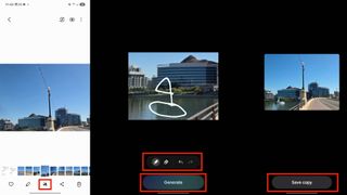 Screenshots for using AI Drawing Assist in Samsung apps.