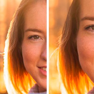 Get more from Photoshop AI tutorial; a woman with blonde hair, the sun shines from behind