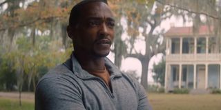 Anthony Mackie as Sam Wilson in The Falcon and The Winter Soldier.