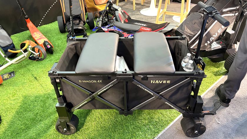 A demo of the Navee E-Wagon 4X electric cart at CES 2026