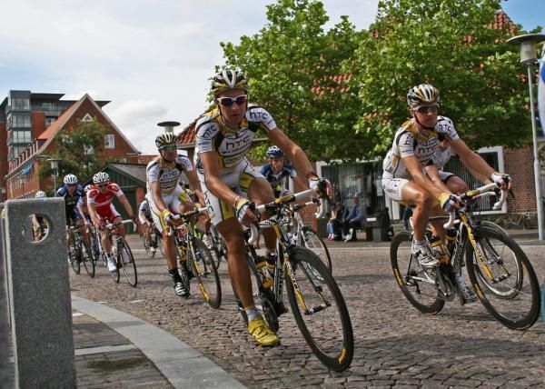 HTC-Columbia spent the day riding just behind Saxo Bank, near the front of the peloton.