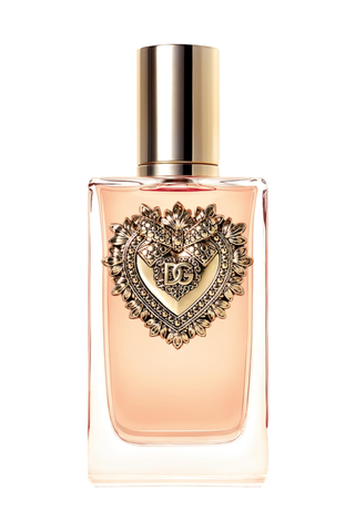 A bottle of Dolce & Gabbana perfume against a white background.