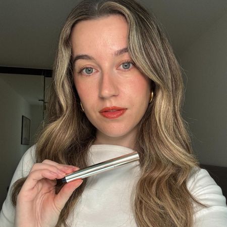 Deputy beauty editor Grace Lindsay testing the Est&eacute;e Lauder Pure Colour Melt-On Glosstick