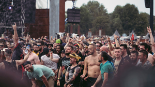 Illustration of the audience atmosphere during Hellfest - Day One extreme music festival on June 27, 2024 in Clisson, France. 