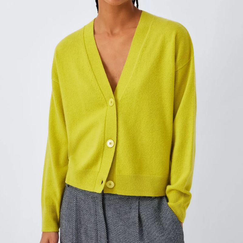 John Lewis , Lime Cashmere V-Neck Cardigan