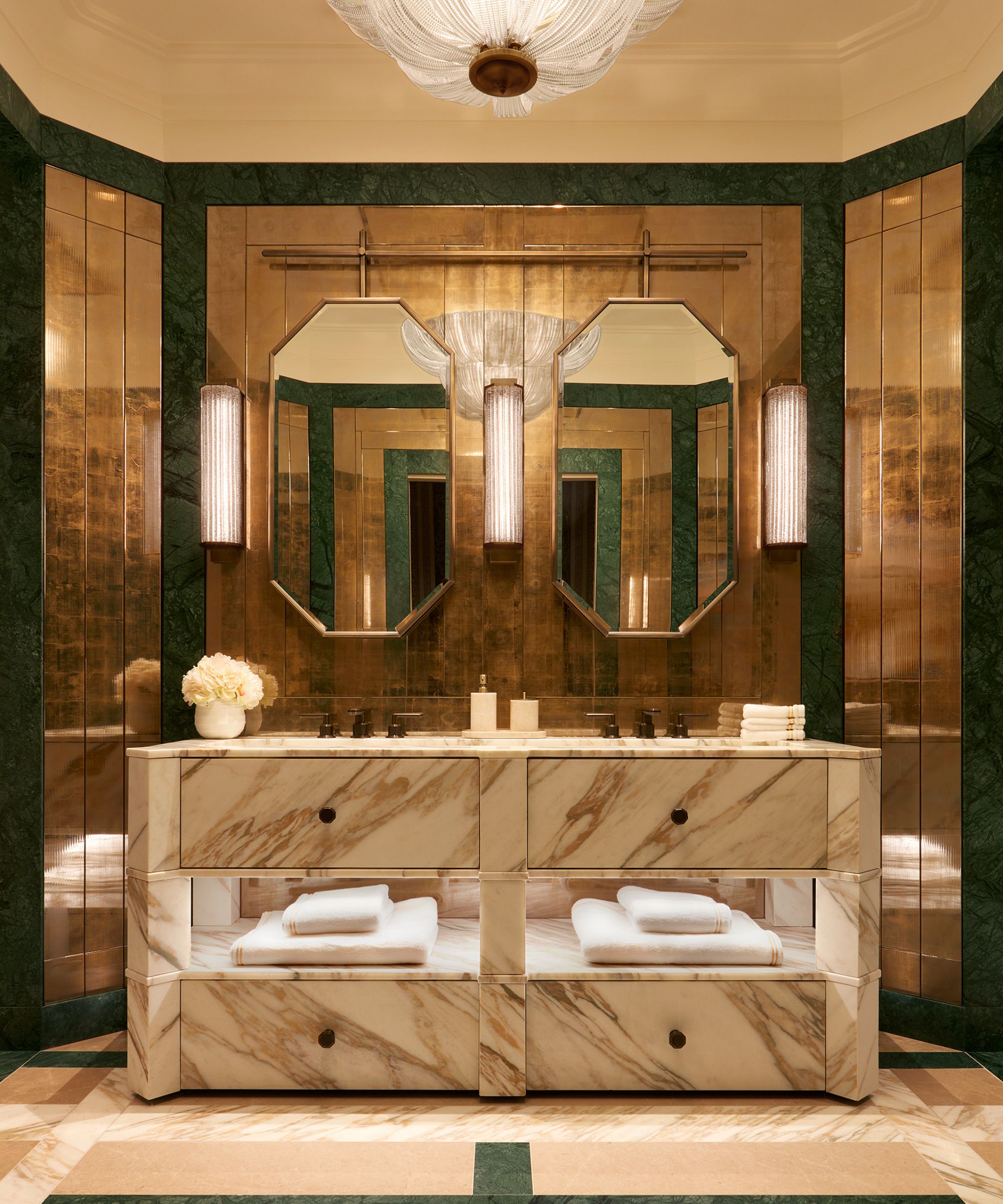 An art deco style bathroom