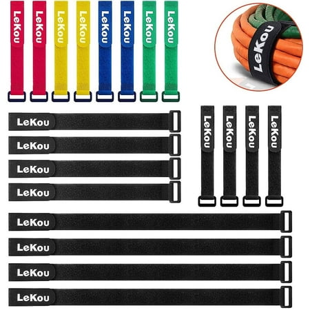 Lekou Cable Ties Velcro Straps Adjustable Cord Organizer Zip Ties 20pack