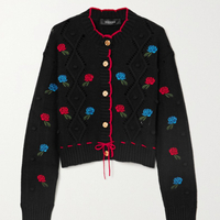 Versace Embroidered Crochet-Knit Wool Cardigan £515,