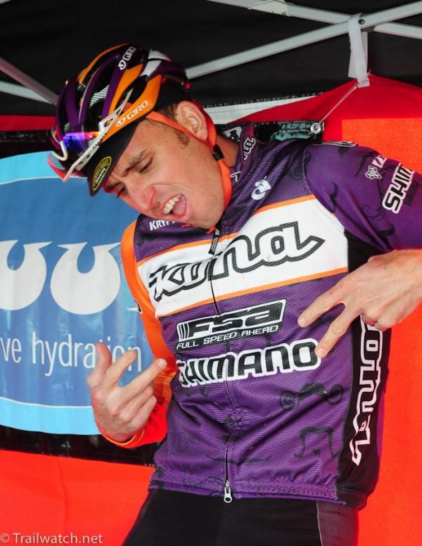 Ryan Trebon jamming on his trainer.