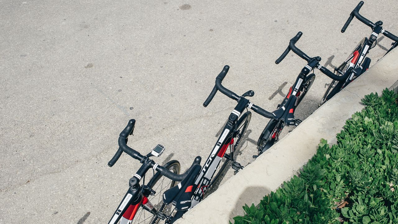 The team's bikes lined up