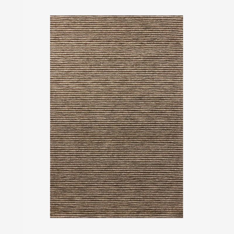 brown striped rug