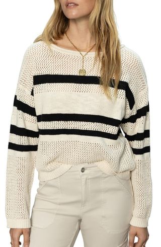 Sporty Stripe Open Stitch Sweater