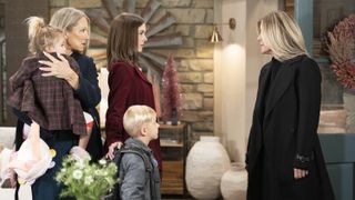 Cynthia Watros, Katelyn MacMullen and Laura Wright as Nina, Willow and Carly in a showdown in General Hospital
