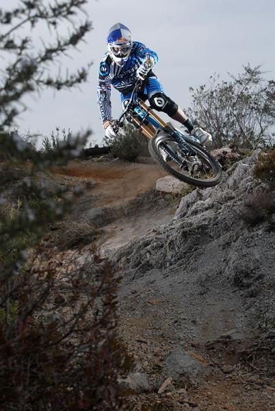 Gee Atherton (Commencal Mountain Bike Team) nails a drop