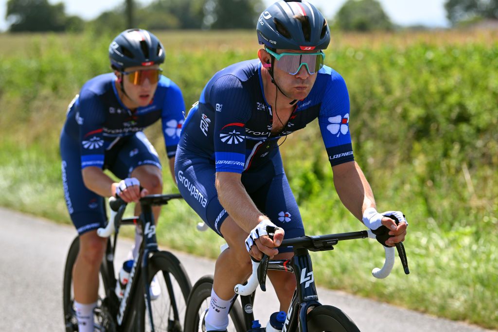 LAPLAINETONIQUE FRANCE JULY 31 Fabian Lienhard of Switzerland and Team GroupamaFDJ competes during the 35th Tour de lAin 2023 Stage 1 a 154km stage from Loyettes to La Plaine Tonique on July 31 2023 in La Plaine Tonique France Photo by Luc ClaessenGetty Images