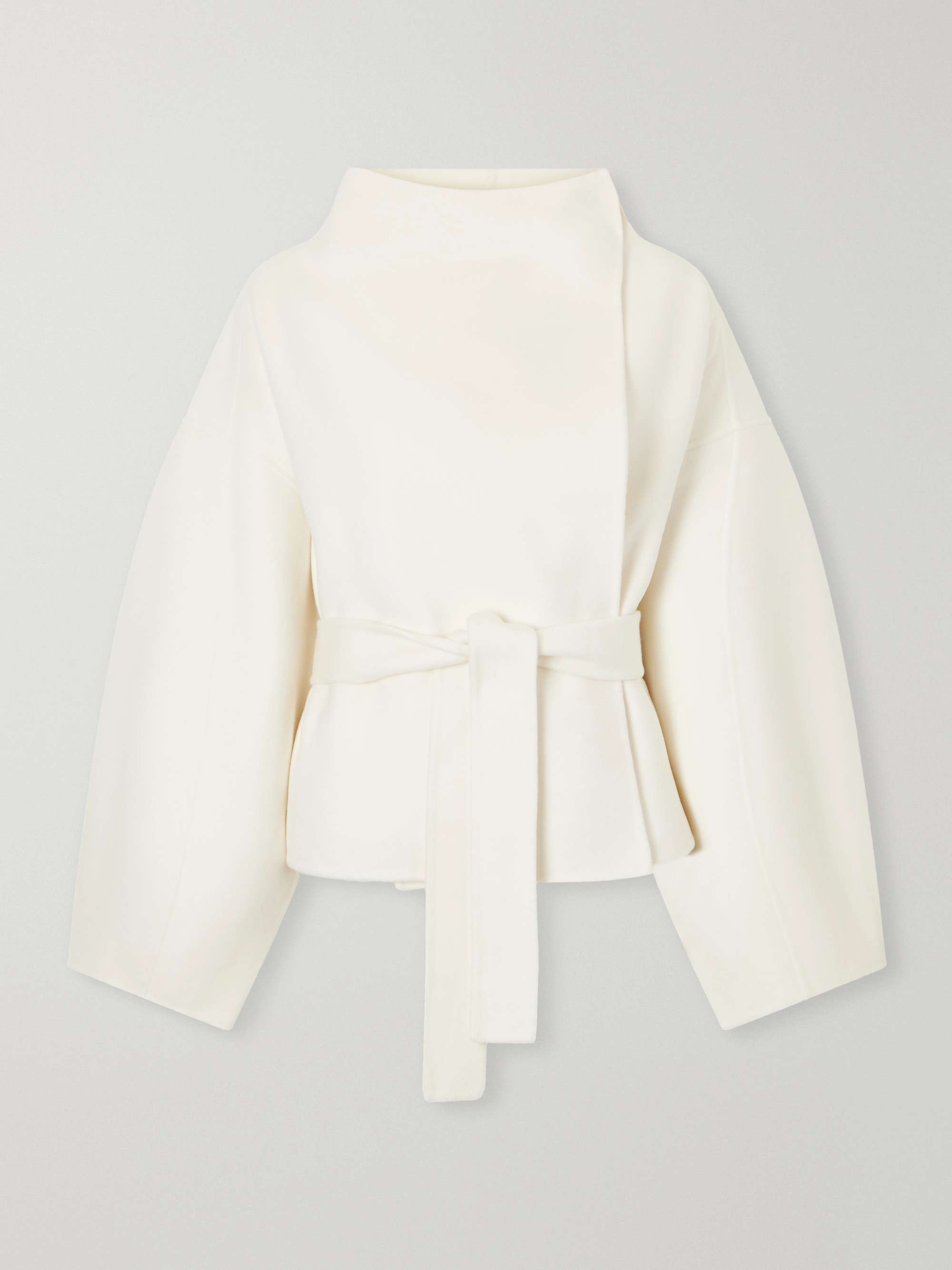 Onelle Belted Wool-Blend Short Coat