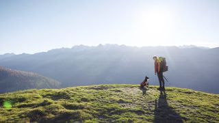 hiker and dog