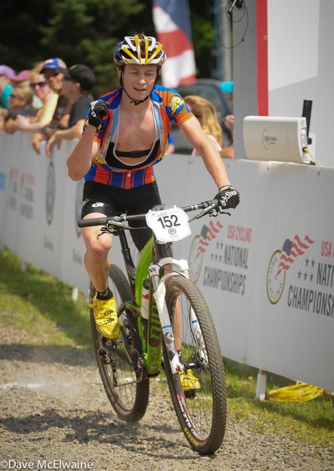 Carson Beckett taking third place in the 17-18 race