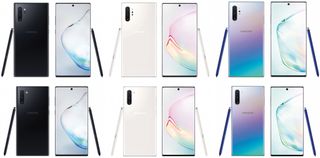The Note 10 Plus is on the top row, the Note 10 is on the bottom