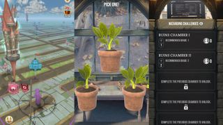 The map with a flag, Confoundable, fortress, and greenhouse, then a sample of what to expect in a greenhouse and fortress. Image credit: Niantic / TechRadar