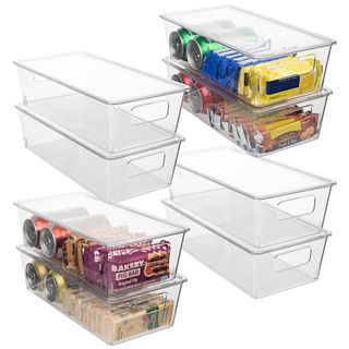 8 clear plastic drawer organziers with lids