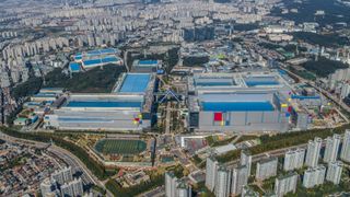 An aerial photo of Samsung's Hwaseon S3 and S4 manufacturing plants