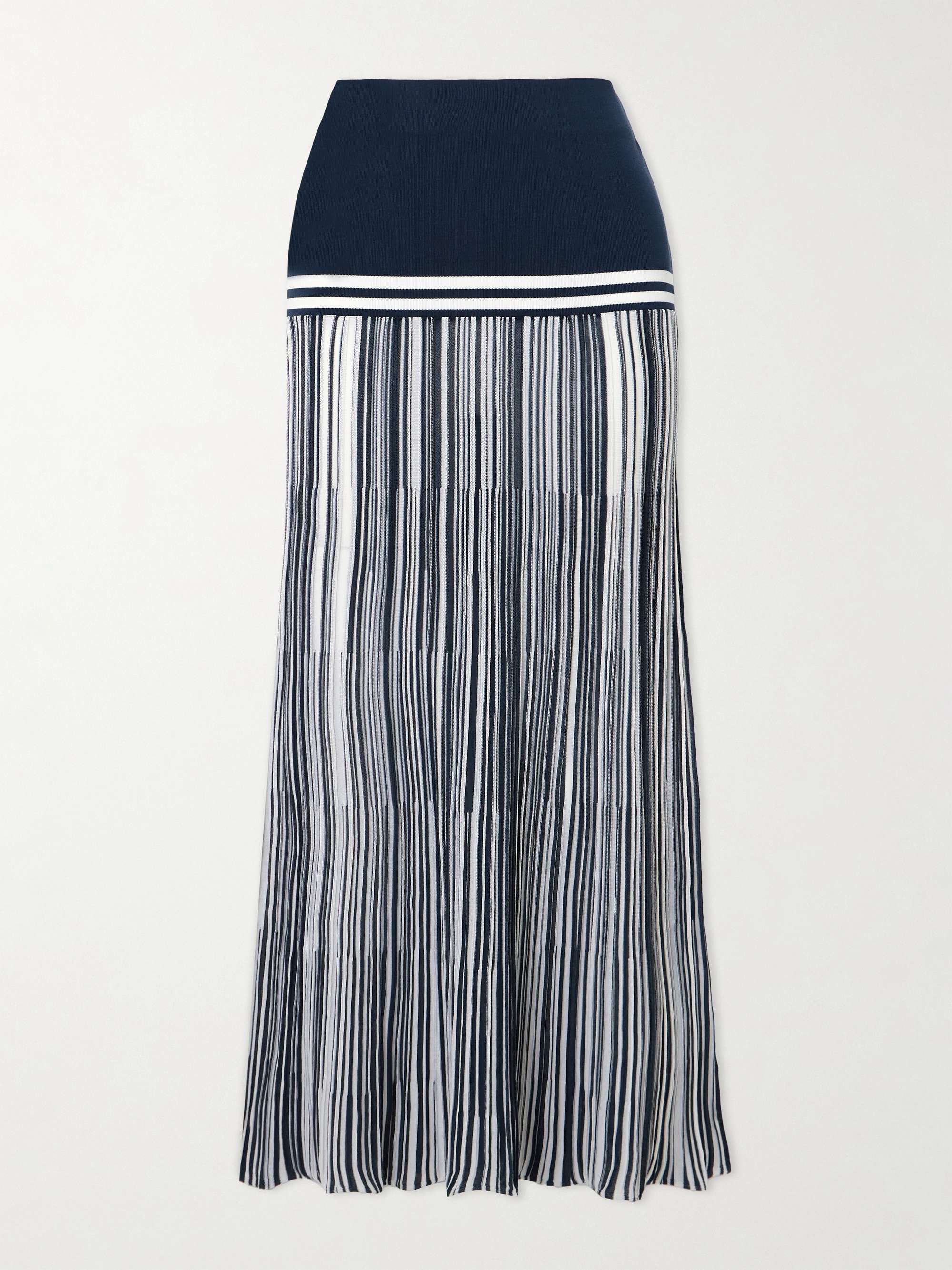 Citara Striped Knitted Cotton-Blend Maxi Skirt