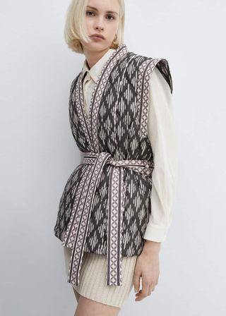 Quilted Gilet With Belt - Women