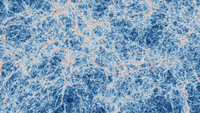 A simulation of a vast area of the cosmos made using a supercomputer and based upon the standard model of cosmology.