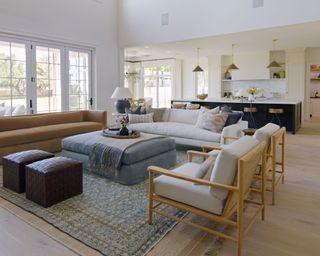 living room with layered rugs from Dream Home Makeover