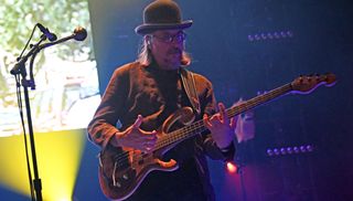 Les Claypool performs with Primus at Old Forester's Paristown Hall in Louisville, Kentucky on May 30, 2022