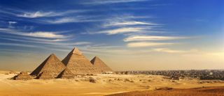 The pyramids of Giza were built using techniques that took centuries to develop.