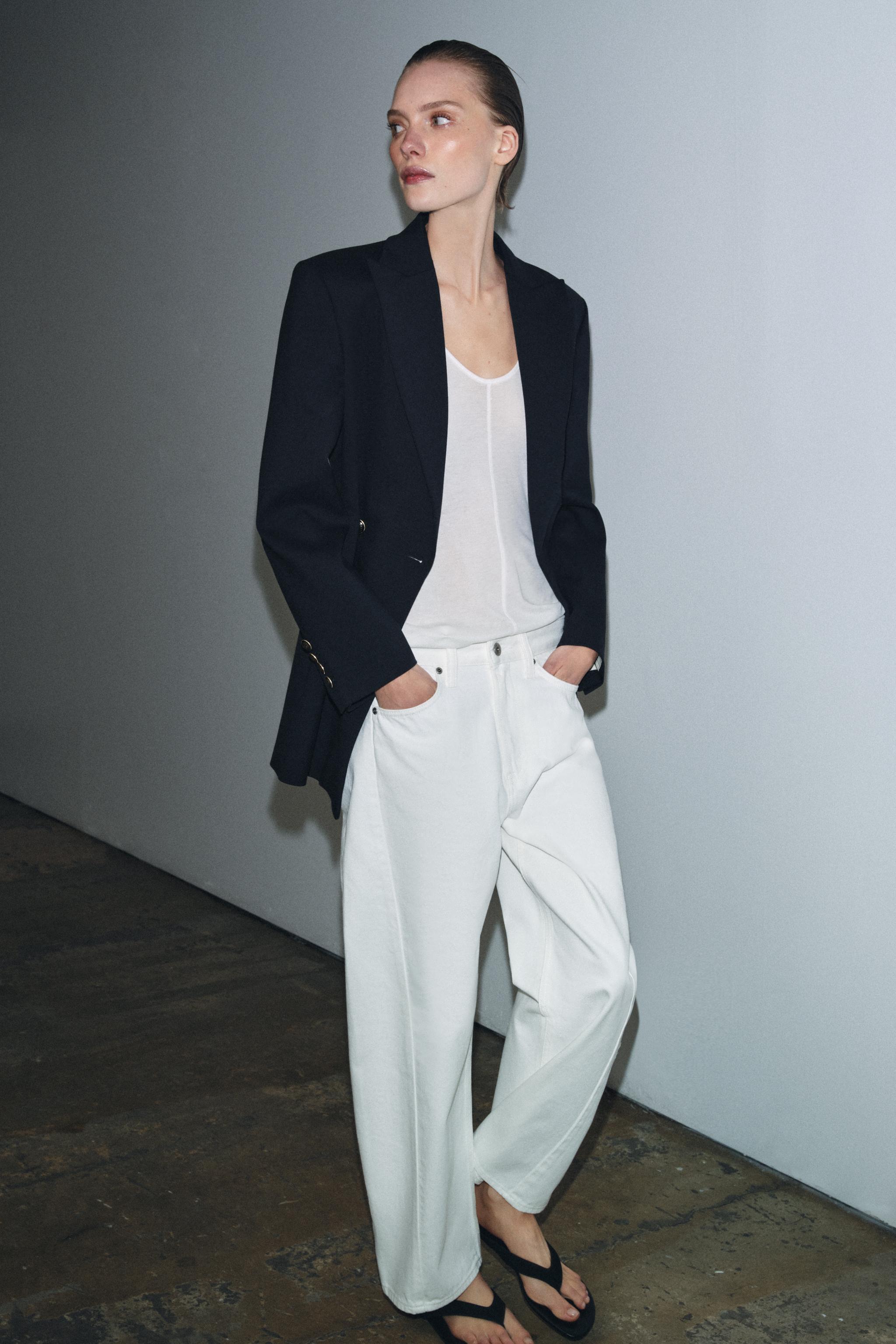 Zw Collection Ankle Relaxed Fit Mid-Waist Jeans