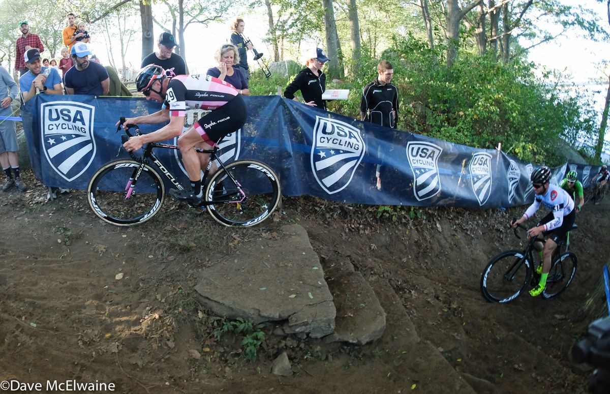 Jeremy Powers (Aspire Racing) riding a run-up that most racers were running.