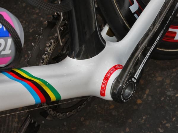 Bearings are pressed directly into the shell of Ballan's Wilier Cento 1 SL.