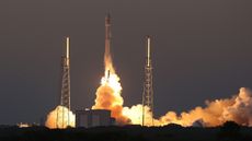 SpaceX's Falcon 9 rocket carrying the NOAA's Deep Space Climate Observatory spacecraft as it blasted off from Cape Canaveral in February 2015. The rocket will collide with the moon in a matter of weeks.