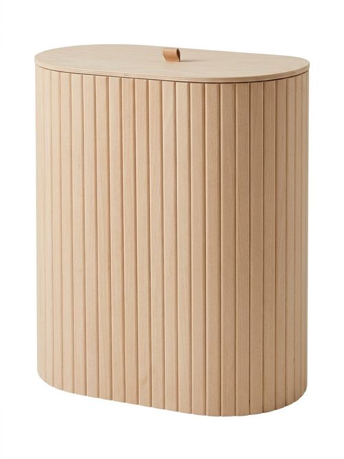 Modern Luxe Ribbed Velvet Oval Laundry Basket