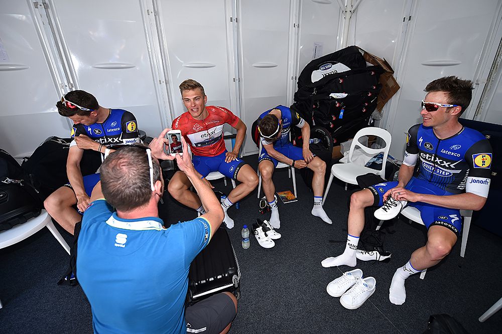 Marcel Kittel (Etixx-QuickStep) gets ready for the podium