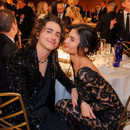 Timothée Chalamet and Kylie Jenner at the 81st Golden Globe Awards held at the Beverly Hilton Hotel