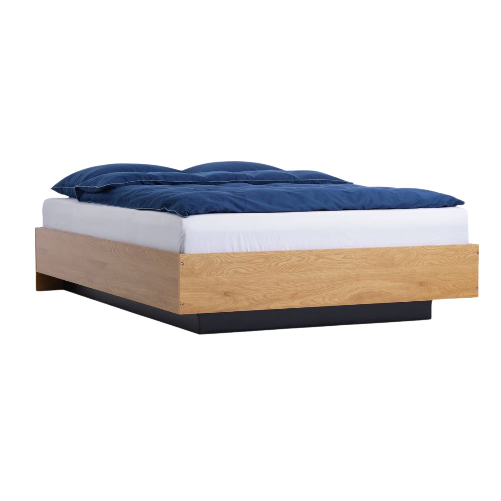 JYSK, ELLINGE Double Bed Frame With Storage in Warm Oak