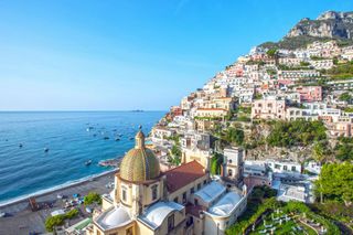 Cityscape of Positano Amalfi coast with the church of Santa Maria Assunta Positano Campania Italy Europe Photo by Alfio GiannottiREDACOUniversal Images Group via Getty Images